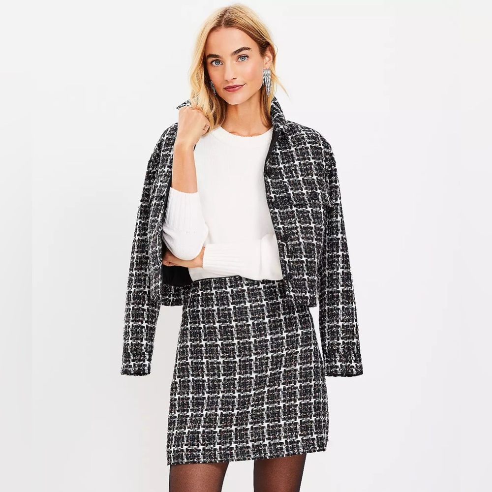 NWT - Loft - Shimmer Tweed Skirt